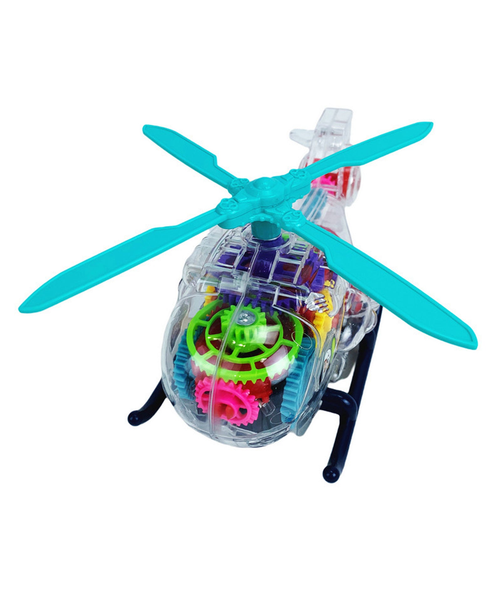 Sanjary Transparent Gear Helicopter Toy Sounding Rotating Lighting ...