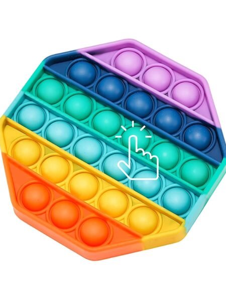 Xexagone Shape Pop Bubble Stress Relieving Silicone Pop It Fidget Toy - Multicolor