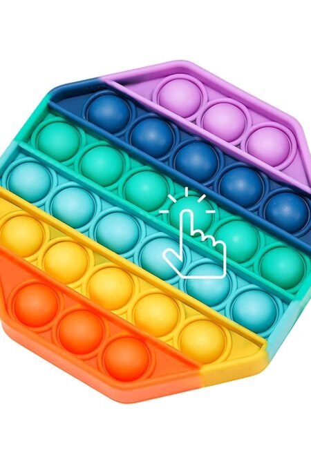 Xexagone Shape Pop Bubble Stress Relieving Silicone Pop It Fidget Toy - Multicolor