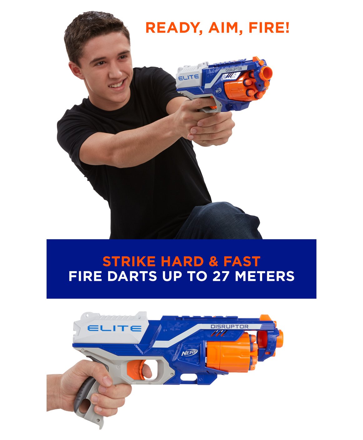 Elite Dart Gun with 6 Darts – Blue Orange – shopelse.in