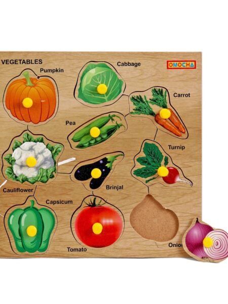 Wooden Vegetables Puzzle With Pegs -Color May Vary