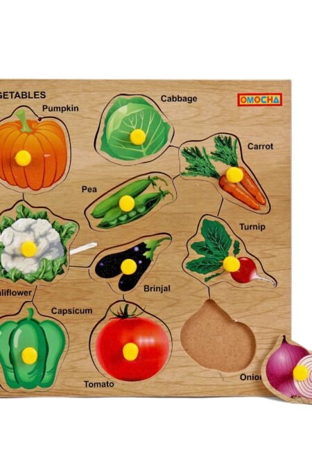 Wooden Vegetables Puzzle With Pegs -Color May Vary