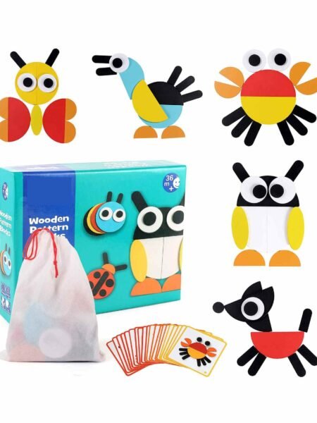 Wooden Tangrams Animal Pattern Puzzle Set - 29 Pieces