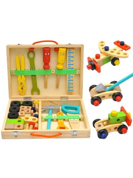 Wooden Tool Kit Set With Tool Box 33 Pieces